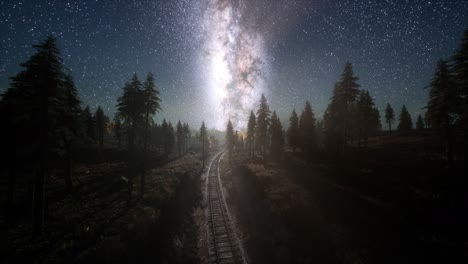 The-milky-way-above-the-railway-and-forest